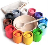 Educatief speelgoed van Hout - gericht op kleuren - Vormen - Motorische vaardigheden - Montessori-methode - Geschikt voor zowel jongens als meisjes