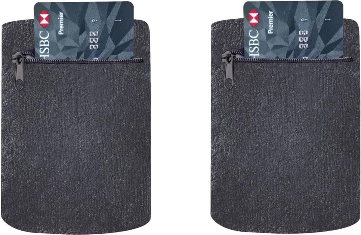 2 Bandeaux De Poignet Sport Avec Poche Zippée - Anti-Transpiration - Violet - Pour Running, Fitness
