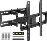 Draaibare tv-muurbeugel voor 26-65 inch platte & curved tv of monitor tot 40 kg, kantelbare tv-muurbeugel met max. VESA 400 x 400 mm, beweegbare dubbele arm tv-houder EV010