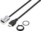 TRU COMPONENTS TC-11980456 HDMI-paneeladapterbus HDMI-bus - HDMI-stekker Zilver Aantal polen: 1 Kabellengte: 90 cm Inho