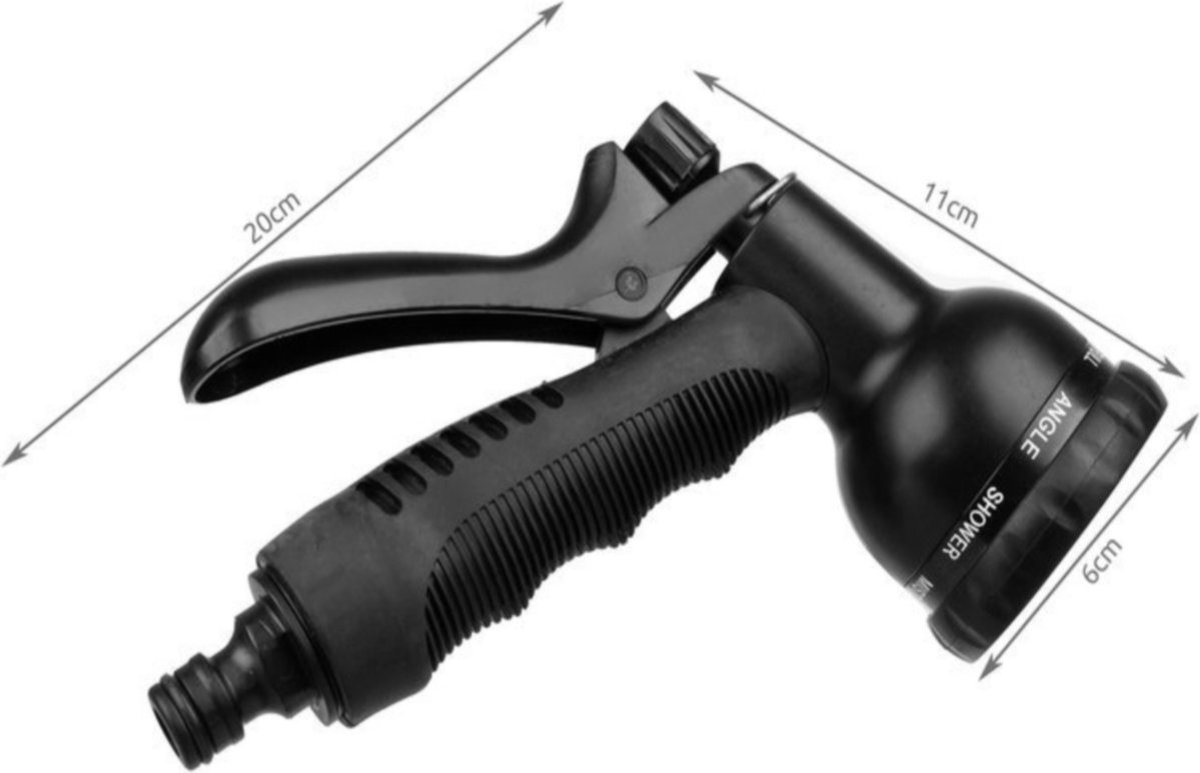 Ariko complete tuinslang set - flexibele tuinslang – 45 meter - incl. sproeikop ophanghaak en opbergzak - Elastische garden hose 45m – uitrekbare tuinslang – tuinsproeier - zwart – foto 4