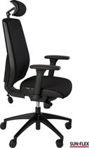 SUN-FLEX®OFFICECHAIR HB - Ergonomische bureaustoel - Zweedse kwaliteit - goede prijs/kwaliteit verhouding - lendensteun oppompbaar - afneembare 4D armleuningen en 3D hoofdsteun - volledig instelbaar - recyclebare materialen - belasting tot 120 kg