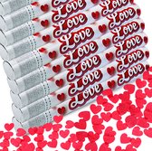Confettikanon met hartjes - 38 cm - 10 stuk - Hartvormige papieren confetti - Leuk voor Valentijnsdag, bruiloften en jubilea