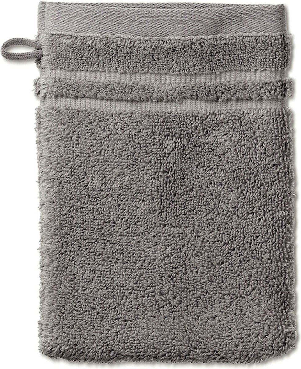 Kela Badkamer - Leonora Washandje Frost Grey 15x21 cm Set van 3 Stuks - Katoen - Grijs -