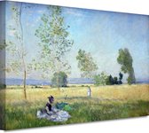 Zomer - Claude Monet schilderij - Natuur wanddecoratie - Schilderij op canvas Landschap - Modern schilderij - Canvas schilderijen woonkamer - Woondecoratie 150x100 cm