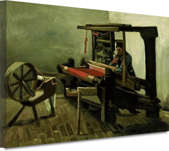 De wever - Vincent van Gogh schilderijen - Wever wanddecoratie - Schilderijen canvas Ambacht - Muurdecoratie landelijk - Canvas schilderijen - Woonkamer decoratie 150x100 cm