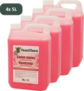 Famiflora handzeep met rozenextract - 4x 5 liter - Voordeelverpakking navulling