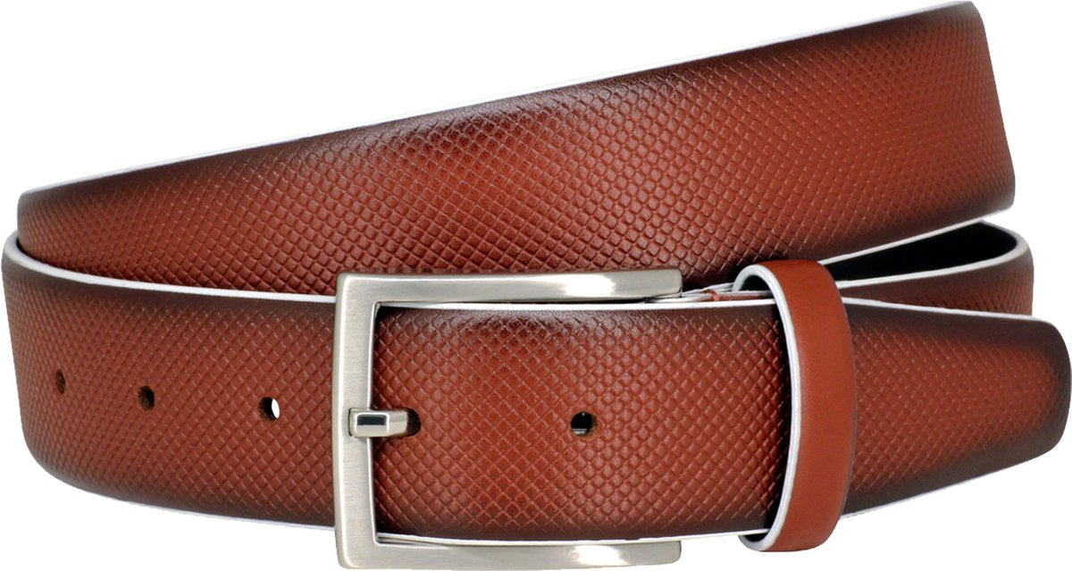 LINDENMANN leren heren riem - cognac