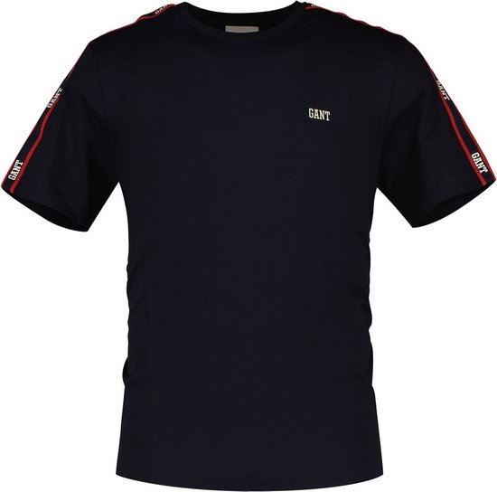 Gant Shoulder Tape T-shirt Met Korte Mouwen Zwart XL Man