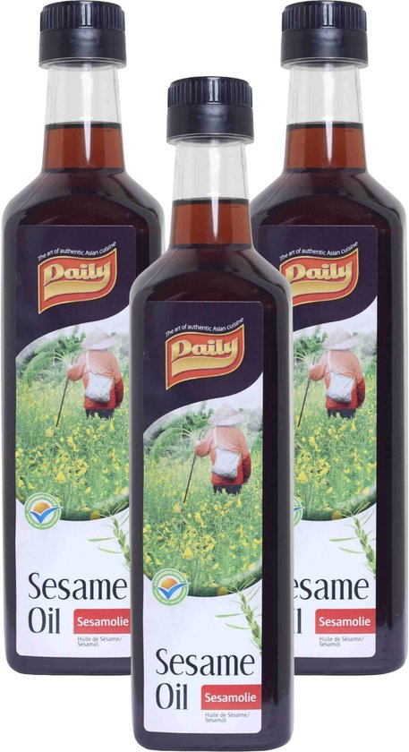 Foto: Daily 3 x 500ml sesamolie sesame oil plantaardige wokolie dressing