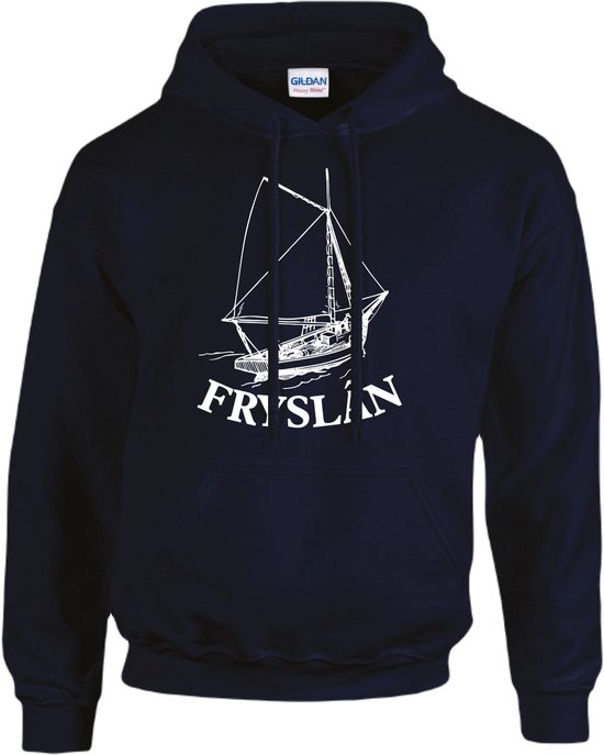 Hooded sweater Fryslân zeilboot (hoodie unisex) Friesland maat M