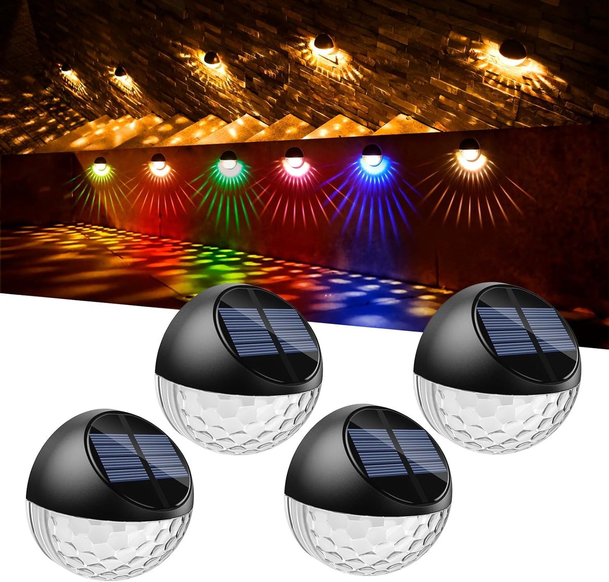 Zonne-energie Tuinverlichting Buitenwandlamp - Waterdicht - Automatische Sensor - Milieuvriendelijk - LED Verlichting - Warm Wit - IP65 - Tuinverlichting op Zonne-energie