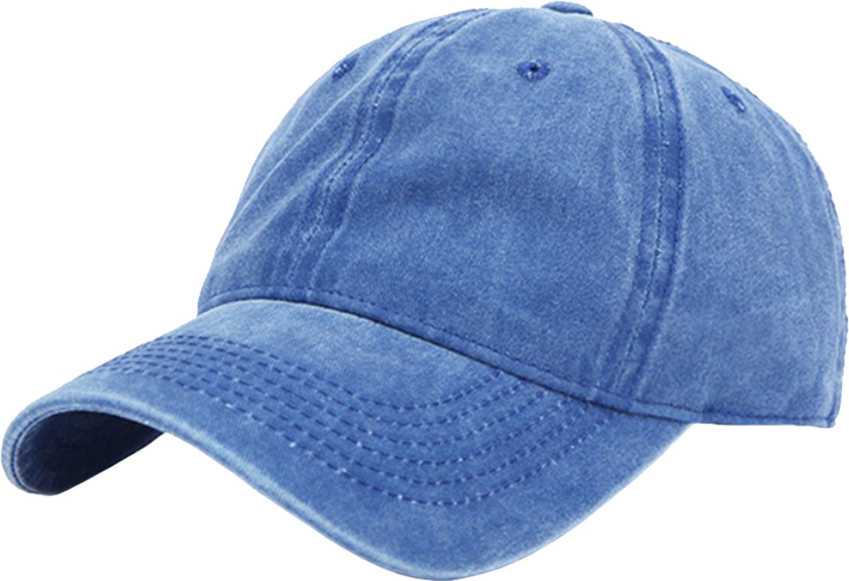 LGT JWLS Effen Baseball Cap met Faded Look - Blauw