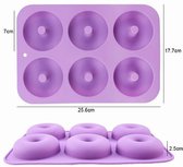 Bol.com Hoogwaardige Siliconen Donutvorm - Donut Bakvorm - Goede Kwaliteit - Anti Kleeflaag - 6 Donuts - Zelf Donuts Bakken - Paars aanbieding