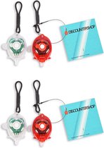 Set d'éclairage de vélo LED puissant - Rouge Transparent - 2 ensembles (4 pièces) - Piles incluses - Camping et plein air - Magasin de sport pour Vélos et accessoires