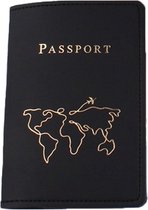 Descent | Paspoorthoes | Wereldkaart zwart - Reisartikelen - beschermhoes - Paspoortmap