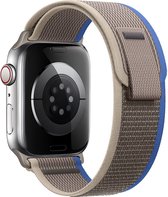 Trail Loop Nylon Sport band Grijs/Blauw - Compatibel met Apple Watch Ultra 49mm 42mm 44mm 45mm Zachte nylon smartwatchband met klittenband - Voor iWatch Ultra 2 1 Series 9 8 7 6 SE 5 4 3 2 1