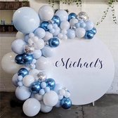 Ballonnenboog blauw – 100 stuks Decoratiepakket Ballonnen verjaardag – Versiering – Complete set Decoratie Feest Kant en klaar pakket Decoratie pakket
