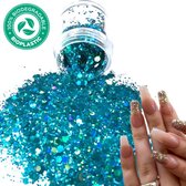 Chunky Glitters (Blauw) [Volume 8g - Festival Glitter Outfit Nagel Decoratie Versiering - Manicure Kunstnagels Nepnagels Acryl Nagels - Kinderen Volwassenen Dames Glitters]