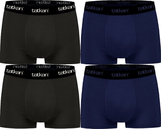 Tatkan - Boxershort Heren - Underwear Heren Boxershorts - Modal Heren Ondergoed - Modal Boxershorts voor Mannen - Boxershort Heren -Heren Onderbroeken - Normale pijp - Maat XL - 4 Pack - 2 Zwart, 2 MarineBlauw