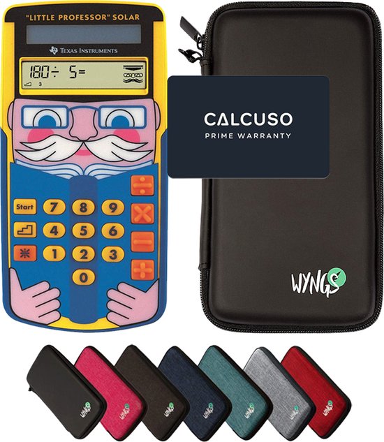 Foto: Calcuso basispakket zwart met rekenmachine ti little professor en uitgebreide garantie van calcuso