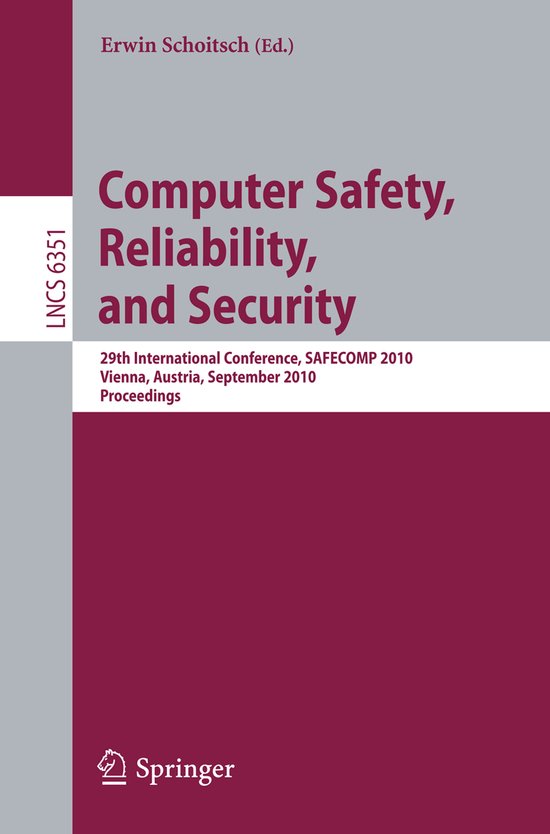 Computer Safety Reliability and Security - cover