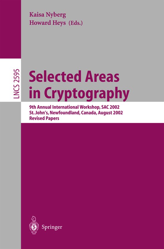 Selected Areas in Cryptography - cover