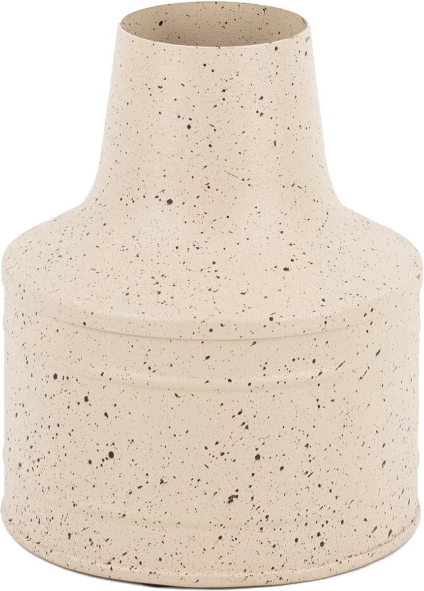 homebound by ky Metalen vaas zand dots | 6,5x14x17cm | bloemenvaas metaal