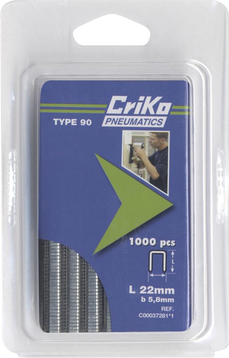 CriKo nieten voor tacker - Type 90 - 22 mm - Gegalvaniseerd - 1000 stuks