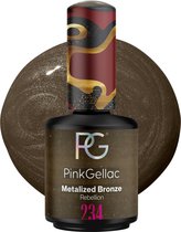 Pink Gellac 234 Metalized Bronze Gellak 15ml - Glanzende Bronzen Gel Lak Nagellak - Gelnagels Producten - Gel Nails