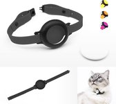 Kattenhalsband Nemo voor de AirTag*, veilig, licht, comfortabel, halsband voor katten met veiligheidssluiting, compatibel met de Apple AirTag, siliconen band, zwart