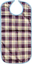 Secobed Wasbare slab voor volwassenen - Bruin geruit - Met drukknopen - 90 x 45 cm