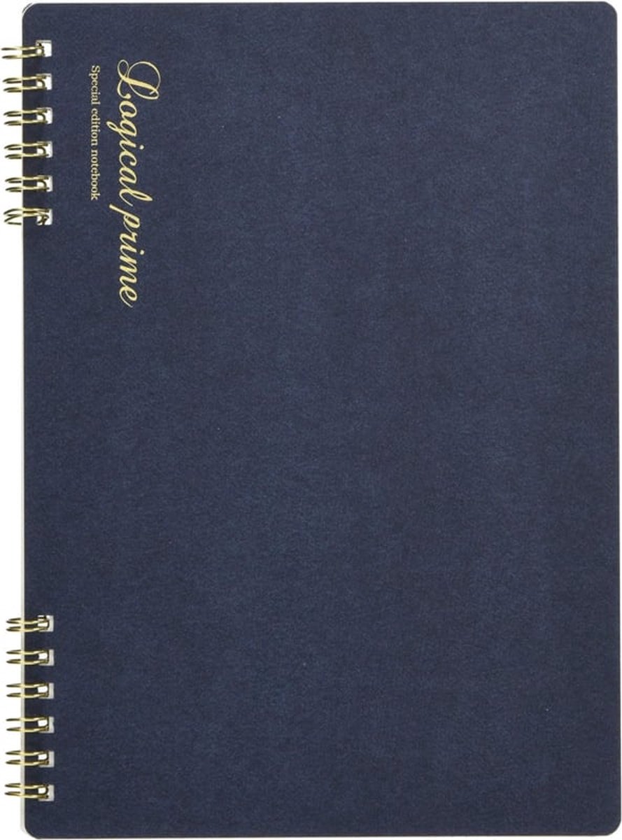 Nakabayashi Logical Prime A5 Wire-O Bound Navy-Blue Notebook Line Ruled + GRATIS Fineliner