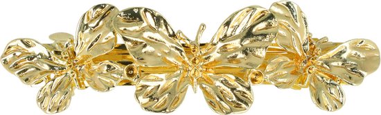 Broche Sierspeld Vlinder Strass Goud
