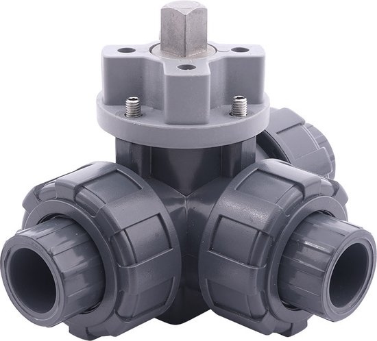 PVC 2-weg Kogelkraan Dubbele Wartel Rp 3'' EPDM