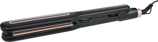 Foto: Tristar stijltang hd 2411 stijlen krullen keramische coating 7 temperatuurinstellingen automatisch uitschakelen hair straightener met afgeronde en flexibel bewegende platen xl snoer 360 te draaien 80 tot 220 c zwart