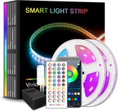 Led-Strips-Led Strip 5 Meter- Ledstrip-RGB - 300 LED -Lightscompatibel met Google -Led Strip met Afstandsbediening-Uitgebreide Top App-Muziekoptie-Stem