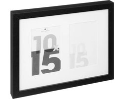 Atmosphera Collage fotolijst voor 2x foto - voor 10 x 15 cm fotos - MDF hout - zwart - 32 x 25 cm