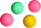 Neon gekleurde premium rubber beach balletjes - 4x stuks - dia 4 cm - reserve ballen