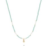 Twice As Nice Collier haute couture, perles et coquillage 40 cm + 6 cm
