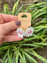 Schattige haarelastiekjes bloem - Madleief roze klein - Haarelastiekjes - Elastiekjes voor meisjes - Haaraccessoires - Haaraccessoires voor meisjes - Mooie haarelastiekjes meisje - Cadeautje meisje - Setje van 2 elastiekjes