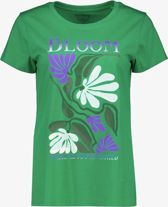 TwoDay dames T-shirt met print groen - Maat L
