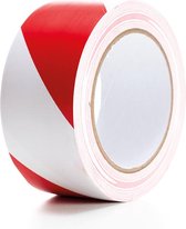 Perel Slijtvaste markeringstape 5 cm x 33 m, verhoogde veiligheid op de werkvloer, rood/wit