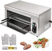 ShopDeal® - Vevor - Oven - Elektrische Oven - Roestvrij Staal - Grill - Pizza Oven - Kip - Keuken - 2kw - 60.9 x 30.4 x 26.6