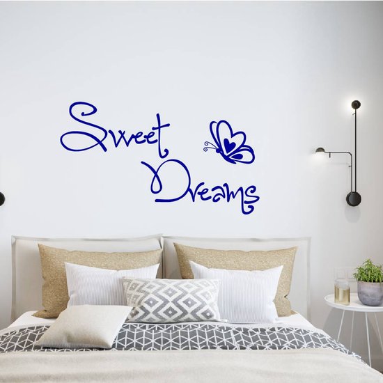 Muursticker Sweet Dreams With Butterfly - Or - 120 x 68 cm - Muursticker4Sale