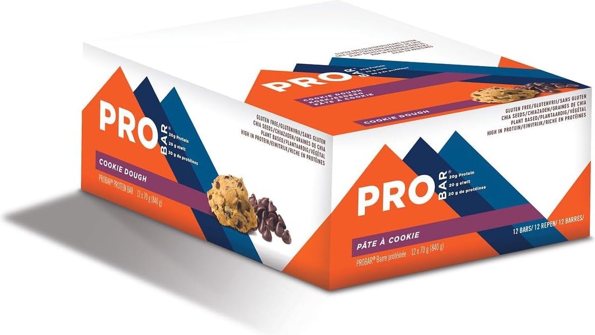 Goedkoopste PROBAR Protein - Cookie dough - Proteinerepen - box met 12 repen x 70g