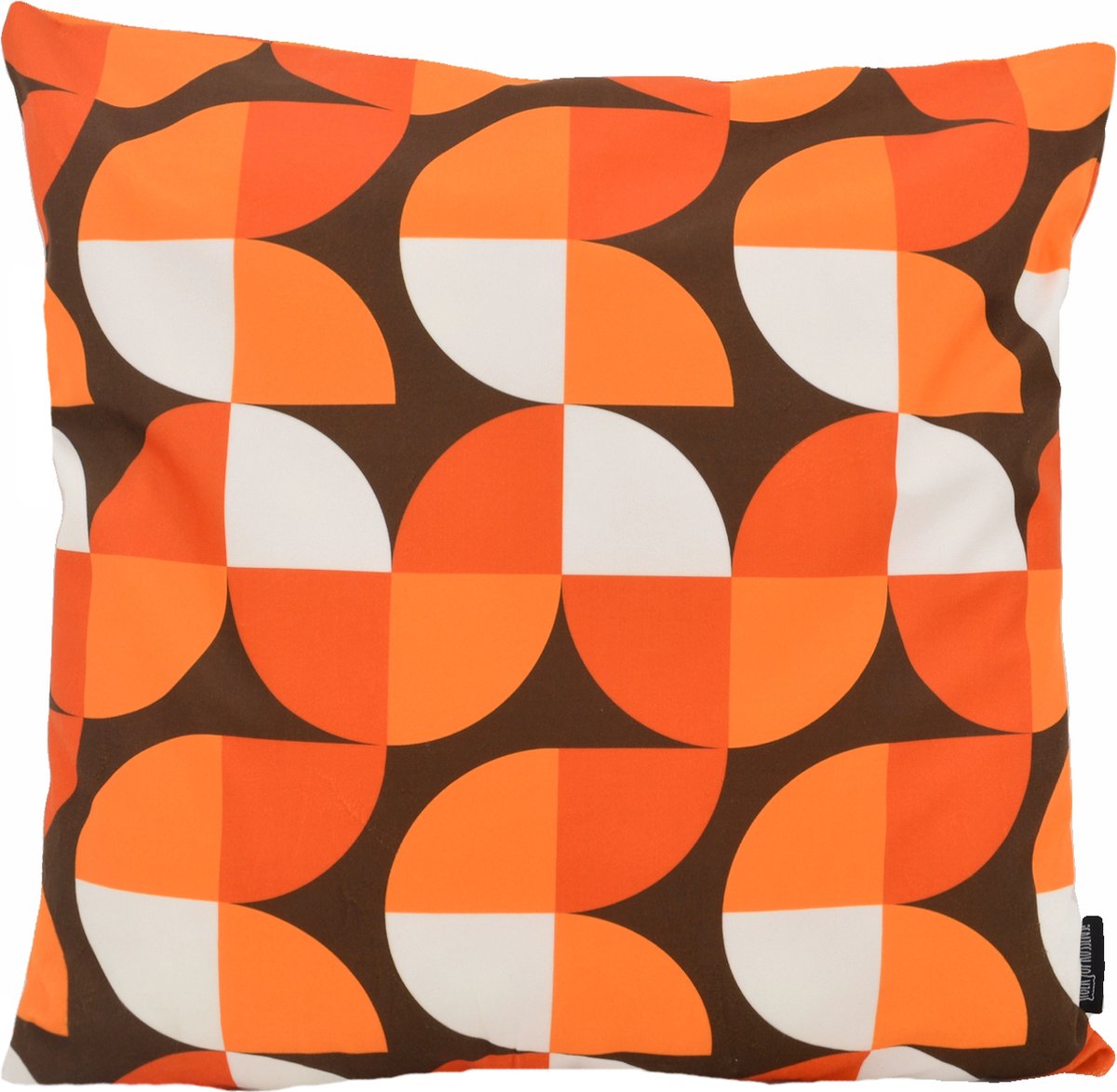 Gek op Kussens! Retro Style #7 Kussenhoes | Katoen / Polyester | 45 x 45 cm Oranje Wit