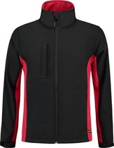 Tricorp Soft Shell Jack Bi-Color - Workwear - 402002 - Zwart-Rood - maat 5XL