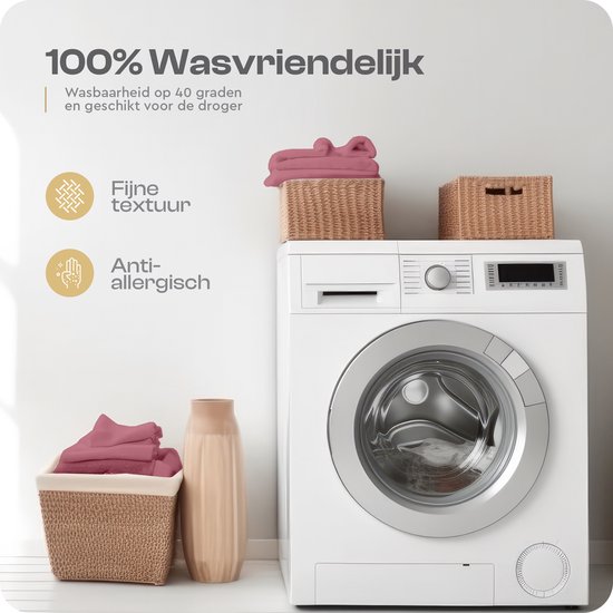 Sleeptime Teddy Rib Dekbedovertrek - 200X200/220 + 2 x kussenslopen 60x70 - Roze — afbeelding 2