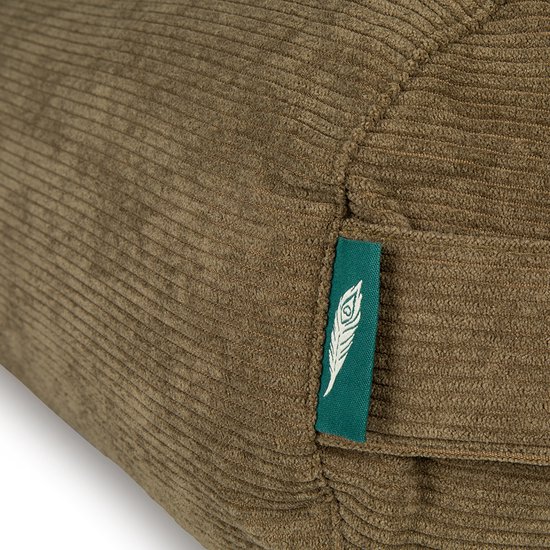 MindBaas - Yoga Bolster - Eco - Rib - Donkergroen - Dubbel Gestikt - 60 x 20 cm (lengte x diameter) - Yoga Kussen van MindBaas — afbeelding 3